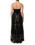 Dolce & Gabbana Black Floral Key Print Crystal Strapless Dress