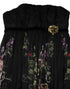 Dolce & Gabbana Black Floral Key Print Crystal Strapless Dress