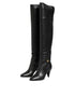 Dolce & Gabbana Black Leather Over-The-Knee DG Boots Shoes