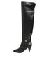 Dolce & Gabbana Black Leather Over-The-Knee DG Boots Shoes