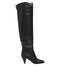 Dolce & Gabbana Black Leather Over-The-Knee DG Boots Shoes