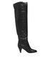 Dolce & Gabbana Black Leather Over-The-Knee DG Boots Shoes