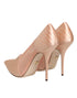Dolce & Gabbana Cipria Nude Satin Stiletto Pumps – Women's Mesh High Heels
