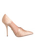 Dolce & Gabbana Cipria Nude Satin Stiletto Pumps – Women's Mesh High Heels