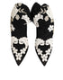 Dolce & Gabbana Embroidered Jersey Boots – Black & White Stretch Stilettos for Women