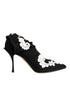 Dolce & Gabbana Embroidered Jersey Boots – Black & White Stretch Stilettos for Women