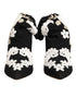Dolce & Gabbana Embroidered Jersey Boots – Black & White Stretch Stilettos for Women