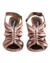 Dolce & Gabbana Bronze Satin Ruched Slingback Sandals Shoes