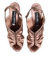 Dolce & Gabbana Bronze Satin Ruched Slingback Sandals Shoes