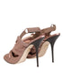 Dolce & Gabbana Bronze Satin Ruched Slingback Sandals Shoes