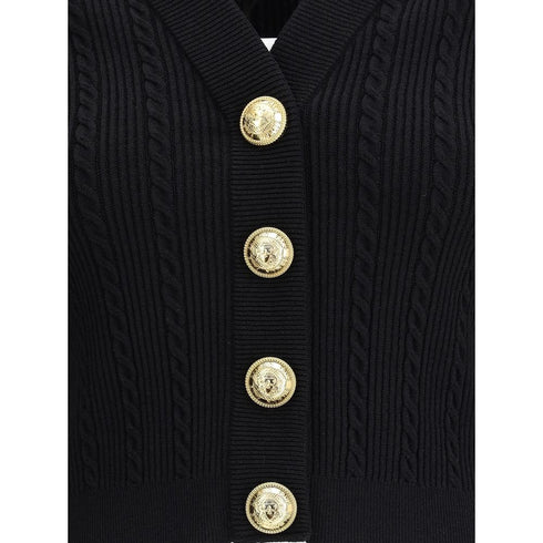 Balmain Ribbed and braided Cardigan