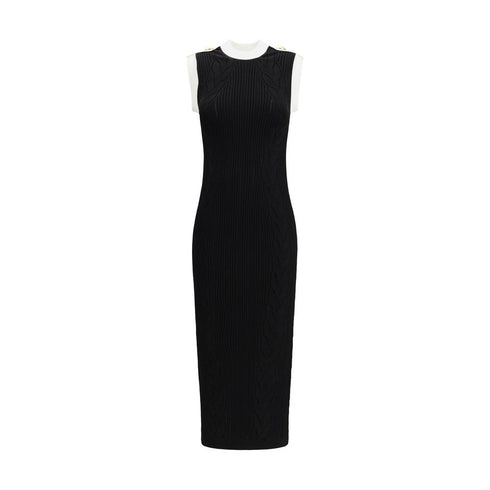 Balmain Sleeveless torsade knit long Dress