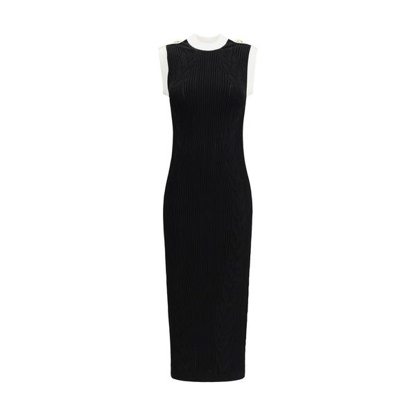 Balmain Sleeveless torsade knit long Dress