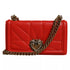 Dolce & Gabbana Devotion Quilted Phone Case Crossbody Bag Red Leather Women's Handbag