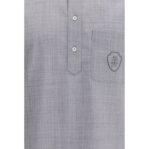 Brunello Cucinelli Virgin wool poplin polo Shirt