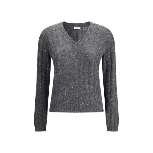 Brunello Cucinelli Dazzling Cable's Sweater in Mohair, cotton and wool