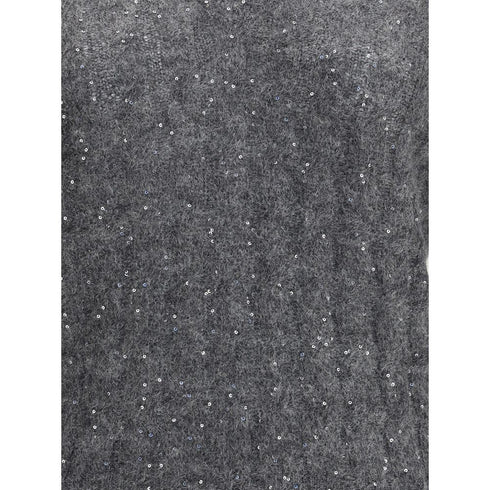 Brunello Cucinelli Dazzling Cable's Sweater in Mohair, cotton and wool