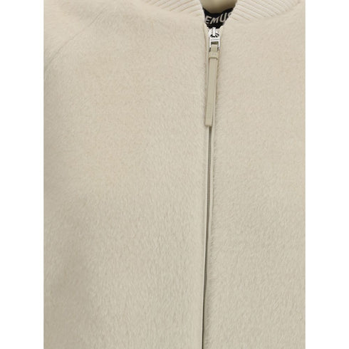 Jacquemus The Le Blouson Pilu Jacket in white alpaca Wool