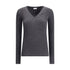 Brunello Cucinelli Long sleeve wool ribbed jersey T-shirt with shiny trim