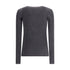 Brunello Cucinelli Long sleeve wool ribbed jersey T-shirt with shiny trim