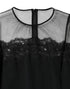 Dolce & Gabbana Black Lace Trim Nylon Tulle SheathMidi Dress