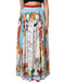 Dolce & Gabbana White Calendar Print Cotton Gathered Maxi Skirt
