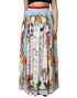 Dolce & Gabbana White Calendar Print Cotton Gathered Maxi Skirt