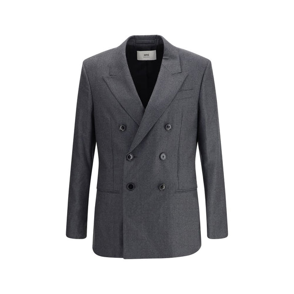 Ami Paris Double-breasted Blazer in Virgin Wool