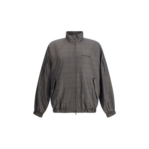 Balenciaga Zipped Jacket with Brown and Blue checked motif