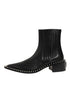Dolce & Gabbana Black Leather Studded Men Short Boots Shoes