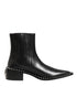 Dolce & Gabbana Black Leather Studded Men Short Boots Shoes
