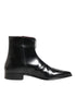Dolce & Gabbana Black Calfskin Leather Men SHORT Boots Shoes