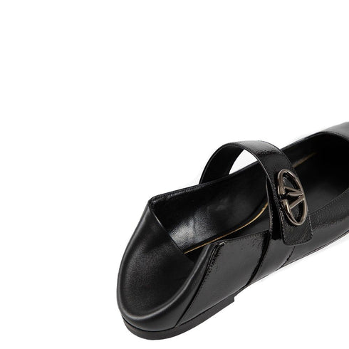 Valentino Garavani Leather Locker Ballerina Flats