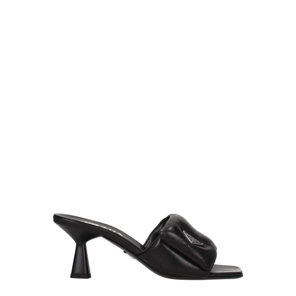 Prada Black Leather Platforms