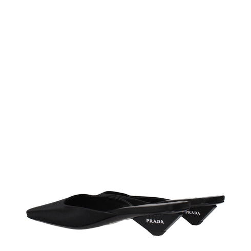 Prada Black Satin Flat Sandals