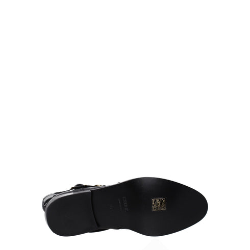 Celine Black Leather Flat Boots