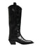 Dolce & Gabbana Black Leather Over The Calf Biker Boots Shoes
