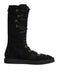 Dolce & Gabbana Black Alpaca Wool Suede Mid Calf Boots Shoes