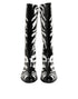 Dolce & Gabbana Black White Zebra Over The Calf Boots Shoes