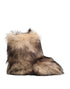 Dolce & Gabbana Brown Faux Skim Ski Fur Men Short Boots Shoes