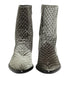 Dolce & Gabbana Gray Cotton Velvet Mid Calf Short Boots Shoes