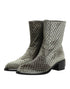 Dolce & Gabbana Gray Cotton Velvet Mid Calf Short Boots Shoes