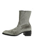 Dolce & Gabbana Gray Cotton Velvet Mid Calf Short Boots Shoes