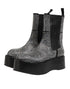 Dolce & Gabbana Black Crystal Strass Mid Calf Short Boots Shoes