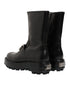Dolce & Gabbana Black Logo Plaque Mid Calf Biker Boots Shoes