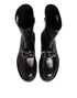 Dolce & Gabbana Black Logo Plaque Mid Calf Biker Boots Shoes
