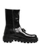 Dolce & Gabbana Black Logo Plaque Mid Calf Biker Boots Shoes