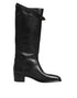 Dolce & Gabbana Black Logo Plaque Over The Calf Boots Shoes