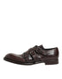 Dolce & Gabbana Brown Leather Monk Strap Formal Derby Shoes