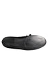 Dolce & Gabbana Black Suede Cotton Rose Slip On Loafers Shoes